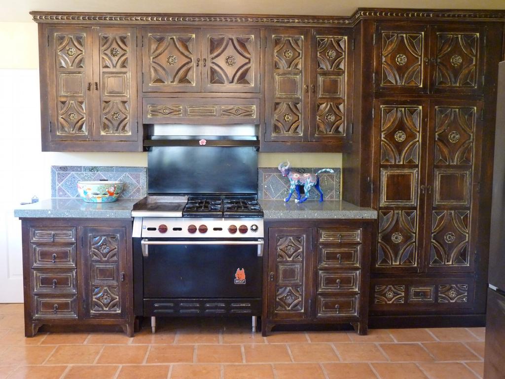 Rancho San Antonio Kitchen Santa Barbara Carving Pattern from Carved